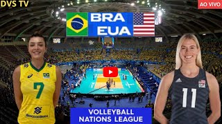 BRASIL X USA AO VIVO LIGA DAS NAÇÕES VÔLEI FEMININO [upl. by Tulley]