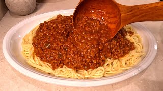 MY HOMEMADE SPAGHETTI MEAT SAUCE RECIPE  SO TASTY [upl. by Eibbed]