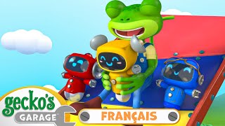 Le toboggan du camion à benne  ｜Le Garage de Gecko｜Camions pour enfants [upl. by Enerahs]