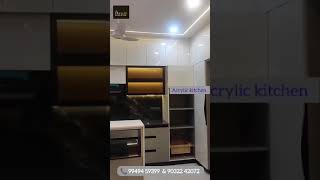 Acrylic kitchen designs👍Modular kitchen unitLatest kitchen unitRGD Interiors Ongole📞99494 59399👍 [upl. by Gorges]