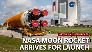 Watch live NASAs Artemis 2 moon rocket core stage arrives for launch preparations [upl. by Liggitt]