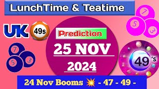 Uk49s double predictions for today 251124  today uk49s lunchtime prediction [upl. by Einneg857]