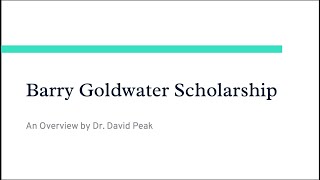 An Overview of the Goldwater Scholarship [upl. by Enialb]