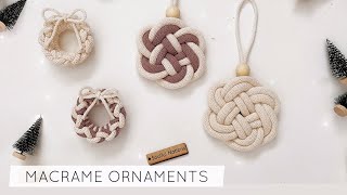 DIY MACRAME ORNAMENTS  EASY MACRAME CHRISTMAS ORNAMENTS [upl. by Atile791]