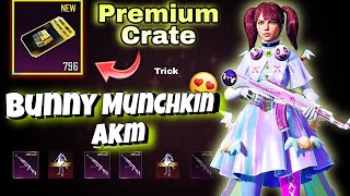 New premium crate opening akm Bunny munchkin akm PUBG Mobile crate [upl. by Ellevehc]