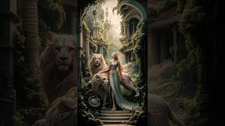 Queen with Lions in a Fantasy World new shorts viralvideo youtubeshorts [upl. by Kilbride]