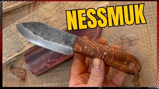 Nessmuk Knife with Gorgeous Red Oak and Carved Sheath [upl. by Erdnaek]