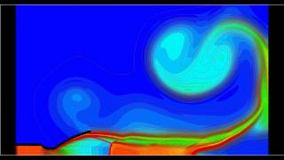 Simulation of interaction overexpanded supersonic jet with the wall [upl. by Yk]