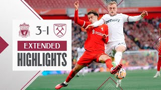 Extended Highlights  Liverpool 31 West Ham  Premier League [upl. by Ecirtnuahs346]