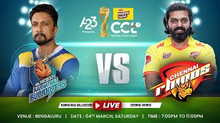 CCL 2023 LIVE  Karnataka Bulldozers vs Chennai Rhinos  Match 10 A23Rummy HappyHappyCCL [upl. by Yentruocal740]