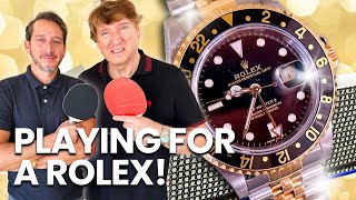 WINNING A 20000 ROLEX BY PLAYING PING PONG [upl. by Alyks673]