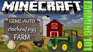 Minecraft Bedrock  CHICKEN FARM 🐔 SEMI Automatic 🥚 Tutorial  PS4  MCPE  Xbox Windows amp Switch [upl. by Sheelah]