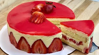 VOICI COMMENT FAIRE UN FRAISIER🍰 Recette facile de gâteau aux fraises🍓 Deli Cuisine [upl. by Amberly]