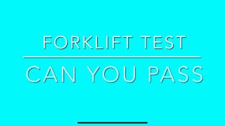 Forklift Test Questions amp Answers  How to Pass [upl. by Schroer]