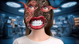 Asmr Removal Trypophobia Warts Face Treatment Animation 3d Big Acne Treatment [upl. by Srevart]