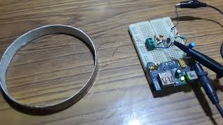 E MOSFET Colpitts oscillator based search coil Breadboard [upl. by Sorenson]