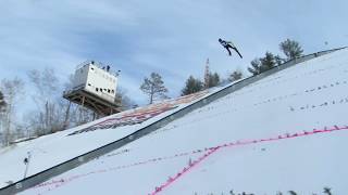 AUSTRIAN BREAKS PINE MOUNTAIN SKI JUMP HILL RECORD AT FIS CONTINENTAL CUP  Jason Asselin [upl. by Darn32]