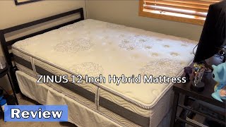 ZINUS 12 Inch Green Tea Cooling Gel Memory Foam Hybrid Mattress Review  2 Years Later [upl. by Dumah826]