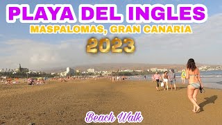 BEACH WALK  PLAYA DEL INGLES MASPALOMAS GRAN CANARIA  JAN 1 2023 [upl. by Drarrej]