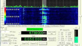 Skyking transmission 6739 kHz September 25 2010 1337 UTC [upl. by Aldos125]