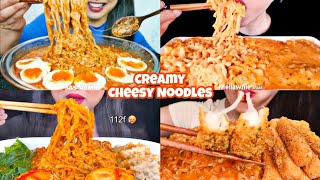 ASMR CREAMY CHEESY NOODLES MUKBANG COMPILATION 🤤🍜 [upl. by Ortrude78]