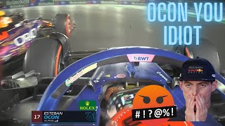 Max Verstappen angry with Esteban Ocon las vegas GP f1 formula1 maxverstappen lasvegasgp [upl. by Xer]