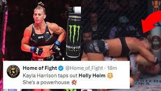 FIGHTERS REACT TO HOLLY HOLM GETTING SUBMITTED BY KAYLA HARRISON  UFC 300 REACTIONS [upl. by Llennehc]