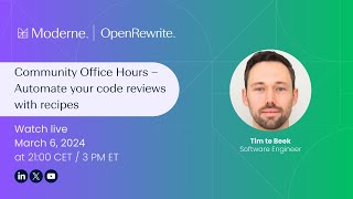 Community Office Hours  Automate your code reviews with recipes [upl. by Eidoow]