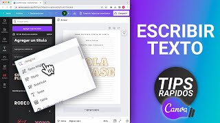 Como Escribir Textos en Canva [upl. by Berners]