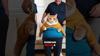 Overweight cat doing gym 💪 cat felinehistory cuteanimal catstories facts felinemysteries [upl. by Barnie]