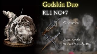 Elden Ring Daggers vs Godskin Duo RL1 NG7 Cinquedea Misericorde Parrying Dagger [upl. by Yaya]