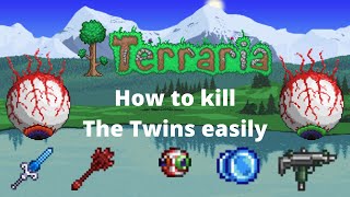 Terraria  How to kill The Twins Expert mode [upl. by Elboa]