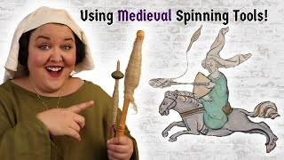 How I Spin Flax With a Handheld Distaff  Using Medieval Tools [upl. by Viglione229]