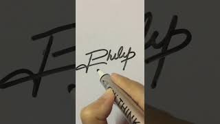 Signature for Philip  P letter signature style short signature calligraphy [upl. by Rohclem]