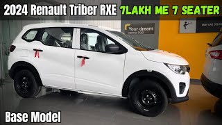 New Renault Triber RXE Base Model Full Detailed Review ❤️ Best Affordable 7 Seater MPV🔥Triber 2024 [upl. by Ott545]