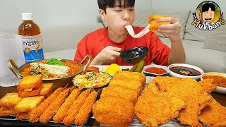 ASMR MUKBANG 직접 만든 대왕 치즈돈까스 먹방 새우튀김 카레 김치 먹방 amp 레시피 Crunchy Cheese Pork Cutlet EATING SOUND [upl. by Cawley]