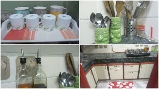 Small Kitchen organization Idea  Indian Kitchen Organization  Kitchen countertop Organization [upl. by Magan]