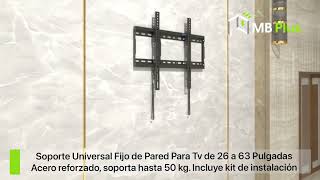 Soporte Universal Fijo de Pared Para Tv de 26 a 63 Pulgadas [upl. by Burget401]