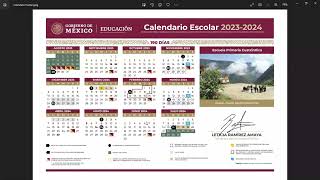 Calendario Escolar 2023 2024 SEP [upl. by Aihsenod]