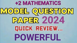 2 MATHEMATICSMODEL QUESTION PAPER 2024QUICK REVIEWPOWERFULCHALLENGING🔥 [upl. by Maighdlin]