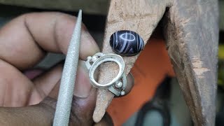 Zebra stone ring making  Handmade jewellery [upl. by Tavey598]