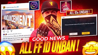 Good News For Free Fire Player 😍 All Free Fire BAN ID UNBAN  How to Unban Free Fire Account [upl. by Madaras]