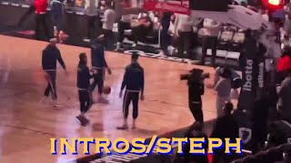 📺 Injured Stephen Curry shows up in full warmups to cheers after Warriors intros in New Orleans [upl. by Sherman592]