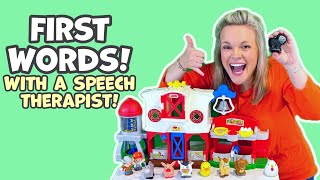 First Words with a Speech Therapist Baby Learning Farm Animals [upl. by Obie]