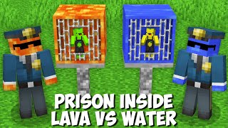 LEMON and LIME went to LAVA VS WATER PRISON in Minecraft  HOW TO ESCAPE FROM PRISON [upl. by Ennybor]