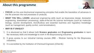 Introduction to MSc Biochemical Engineering at UCL with Dr Petra Hanga [upl. by Elburt]