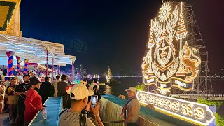 Phnom Penh City 100 complete for Water Festival30 Lanterns above Mekong Cambodia Trips 2023 in 4K [upl. by Matthaus]