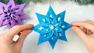 3D Snowflake  Christmas Decoration  Christmas Crafts Idea  3D Paper Snowflakes DIY [upl. by Tamis]