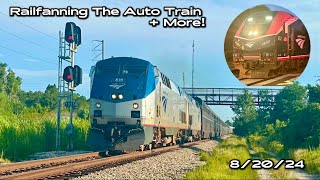 Railfanning The Auto Train  More  82024 [upl. by Brina503]