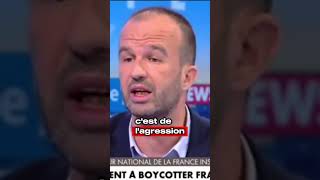 Manuel Bompard recadre un journaliste 😳 shortvideo macron lepen  melenchon gaza [upl. by Tia72]